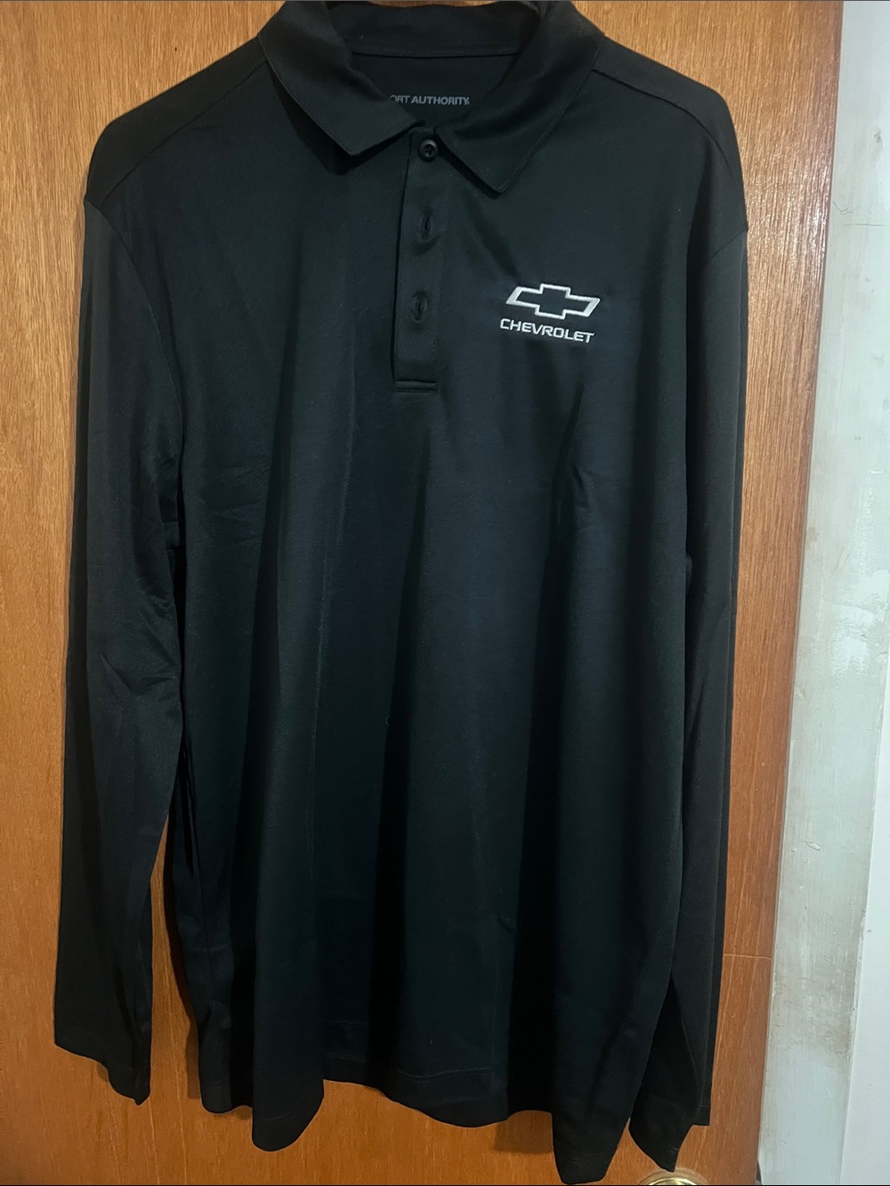 CHEVROLET Black Long Sleeve Polo EMPLOYEE POLO NEVER WO